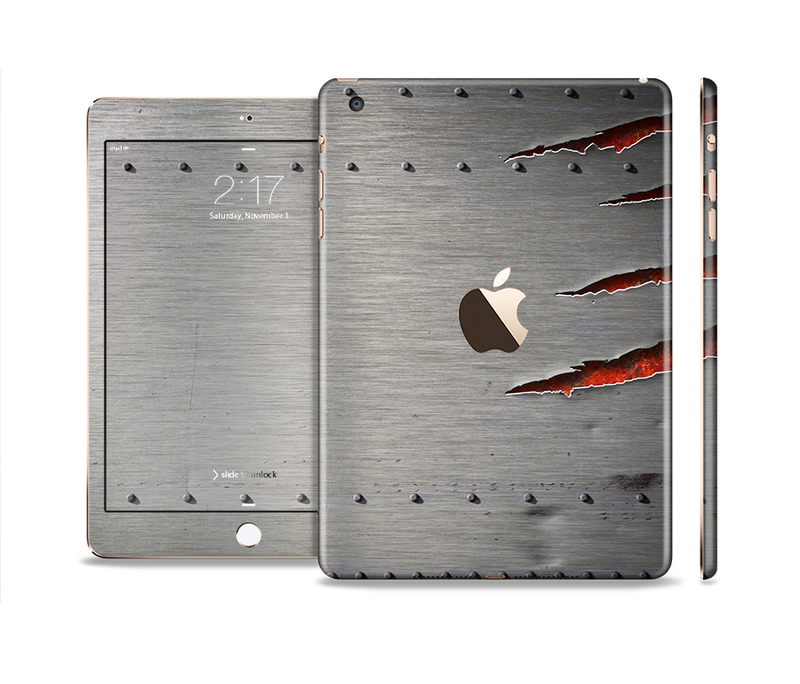 The Ripped Red-Core Metal Full Body Skin Set for the Apple iPad Mini 3