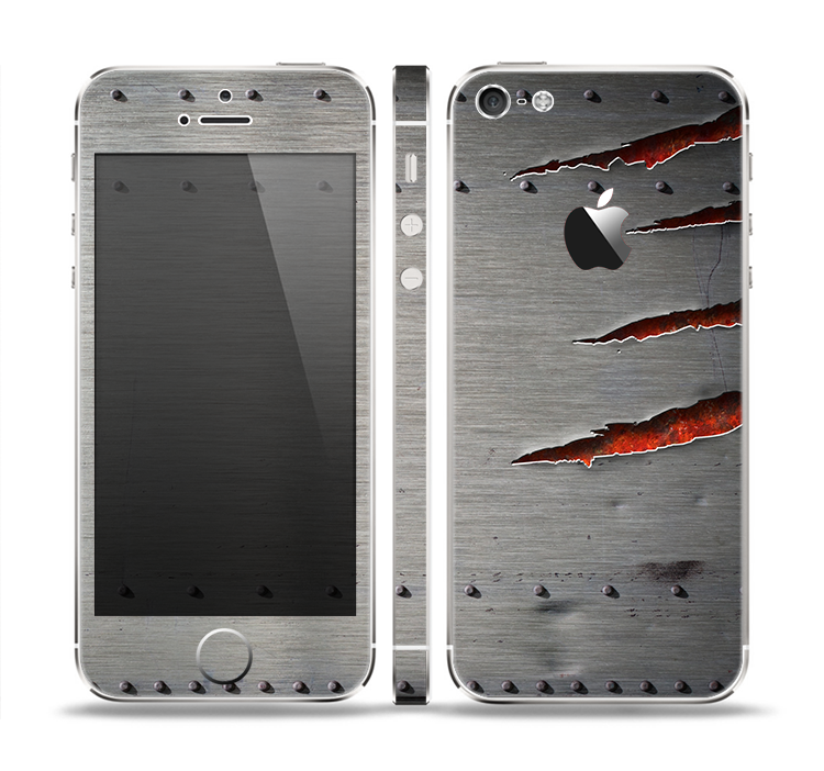 The Ripped Red-Core Metal Skin Set for the Apple iPhone 5