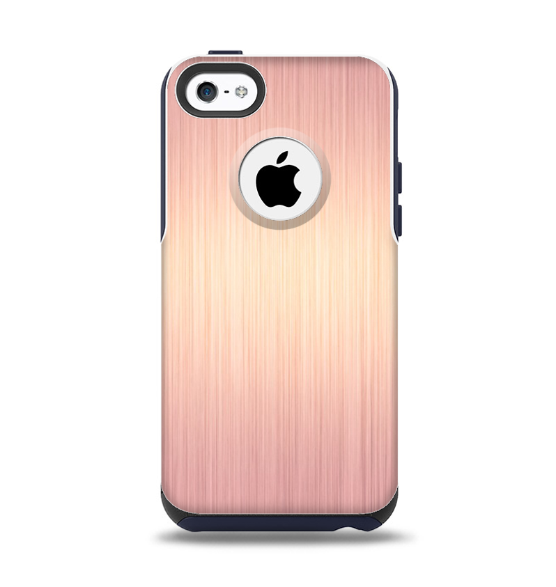 The Rose Gold Brushed Surface Apple iPhone 5c Otterbox Commuter Case Skin Set