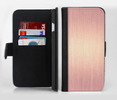 The Rose Gold Brushed Surface Ink-Fuzed Leather Folding Wallet Credit-Card Case for the Apple iPhone 6/6s, 6/6s Plus, 5/5s and 5c