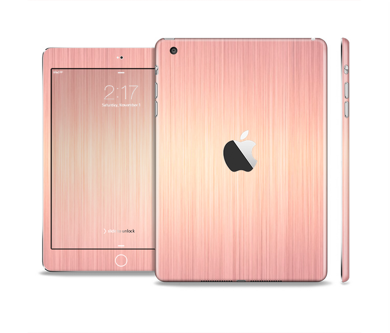 The Rose Gold Brushed Surface Skin Set for the Apple iPad Mini 4 The Rose Gold Brushed Surface Skin Set for the Apple iPad Mini 4