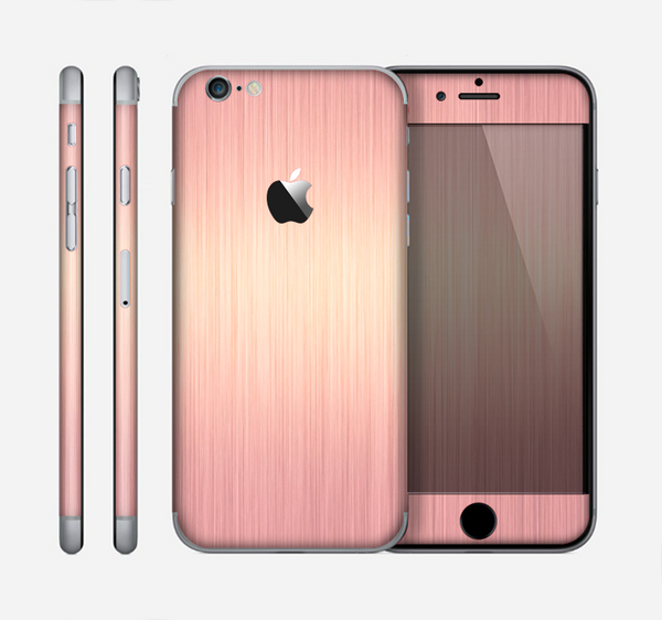 The Rose Gold Brushed Surface Skin for the Apple iPhone 6
