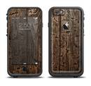 The Rough Textured Dark Wooden Planks Apple iPhone 6 LifeProof Fre Case Skin Set