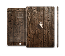 The Rough Textured Dark Wooden Planks Full Body Skin Set for the Apple iPad Mini 3