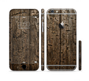 The Rough Textured Dark Wooden Planks Sectioned Skin Series for the Apple iPhone 6s Plus