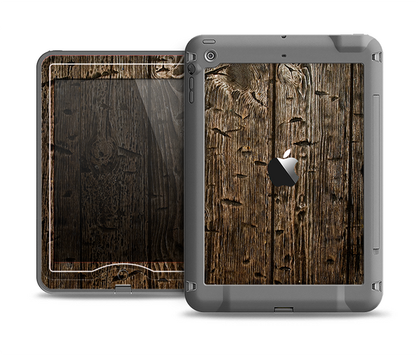 The Rough Textured Dark Wooden Planks Apple iPad Air LifeProof Nuud Case Skin Set