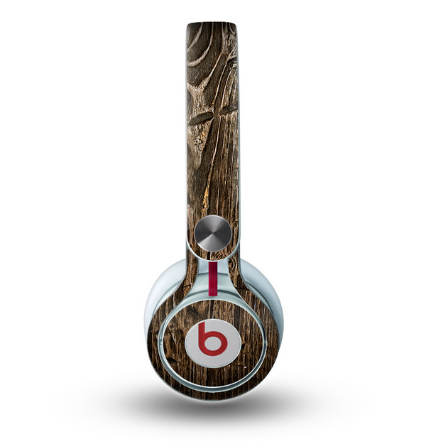The Rough Textured Dark Wooden Planks Skin for the Beats by Dre Mixr Headphones