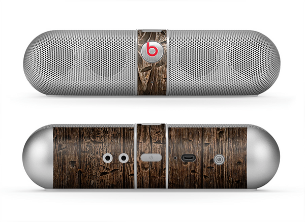 The Rough Textured Dark Wooden Planks Skin for the Beats by Dre Pill Bluetooth Speaker