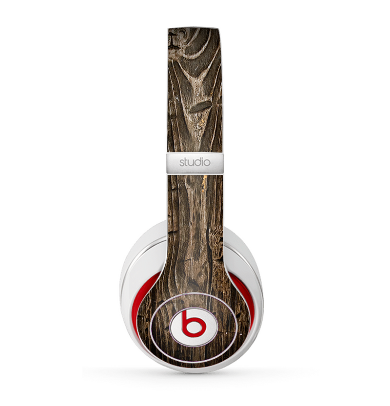 The Rough Textured Dark Wooden Planks Skin for the Beats by Dre Studio (2013+ Version) Headphones