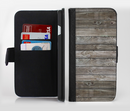 The Rough Wooden Planks V4 Ink-Fuzed Leather Folding Wallet Credit-Card Case for the Apple iPhone 6/6s, 6/6s Plus, 5/5s and 5c