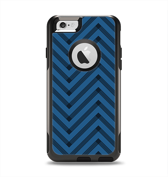 The Royal Blue & Black Sketch Chevron Apple iPhone 6 Otterbox Commuter Case Skin Set
