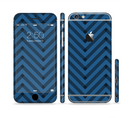 The Royal Blue & Black Sketch Chevron Sectioned Skin Series for the Apple iPhone 6s Plus