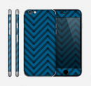 The Royal Blue & Black Sketch Chevron Skin for the Apple iPhone 6