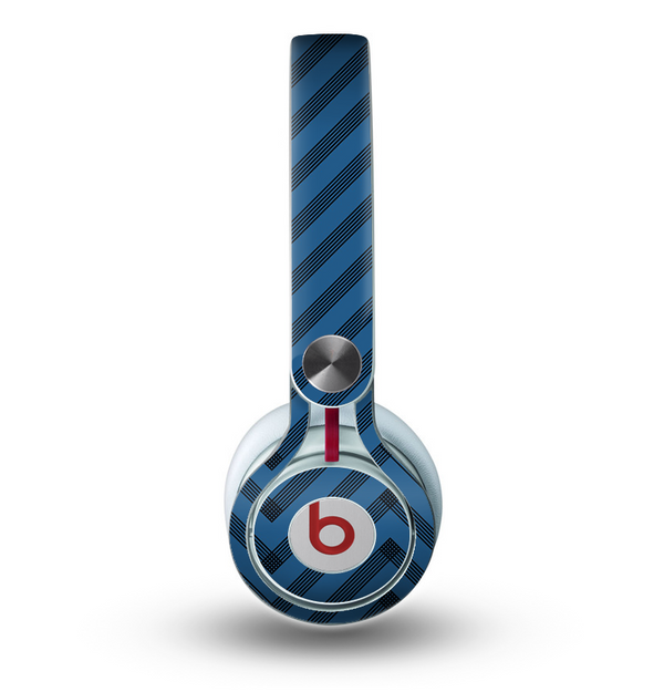 The Royal Blue & Black Sketch Chevron Skin for the Beats by Dre Mixr Headphones