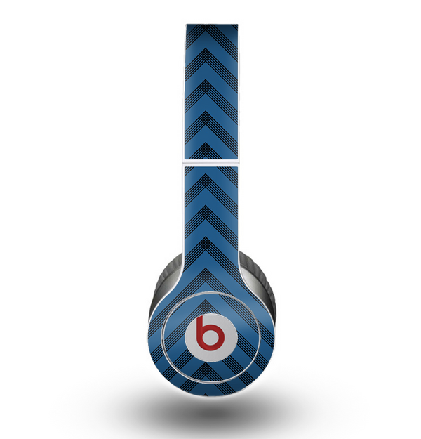 The Royal Blue & Black Sketch Chevron Skin for the Beats by Dre Original Solo-Solo HD Headphones