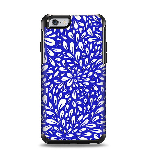 The Royal Blue & White Floral Sprout Apple iPhone 6 Otterbox Symmetry Case Skin Set