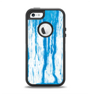 The Running Blue WaterColor Paint Apple iPhone 5-5s Otterbox Defender Case Skin Set