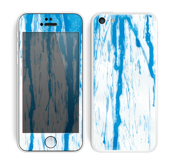 The Running Blue WaterColor Paint Skin for the Apple iPhone 5c