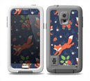 The Running Orange & Navy Vector Fox Pattern Skin for the Samsung Galaxy S5 frē LifeProof Case