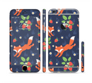 The Running Orange & Navy Vector Fox Pattern Sectioned Skin Series for the Apple iPhone 6s Plus