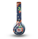 The Running Orange & Navy Vector Fox Pattern Skin for the Beats by Dre Mixr Headphones