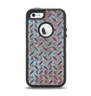 The Rusted Blue Diamond Plate Apple iPhone 5-5s Otterbox Defender Case Skin Set