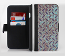 The Rusted Blue Diamond Plate Ink-Fuzed Leather Folding Wallet Credit-Card Case for the Apple iPhone 6/6s, 6/6s Plus, 5/5s and 5c