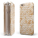 The Rustic Brown and Tan Chevron Pattern iPhone 6/6s or 6/6s Plus 2-Piece Hybrid INK-Fuzed Case