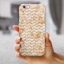 The Rustic Brown and Tan Chevron Pattern iPhone 6/6s or 6/6s Plus 2-Piece Hybrid INK-Fuzed Case