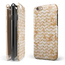 The Rustic Brown and Tan Chevron Pattern iPhone 6/6s or 6/6s Plus 2-Piece Hybrid INK-Fuzed Case