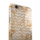 The Rustic Brown and Tan Chevron Pattern iPhone 6/6s or 6/6s Plus 2-Piece Hybrid INK-Fuzed Case