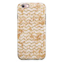 The Rustic Brown and Tan Chevron Pattern iPhone 6/6s or 6/6s Plus 2-Piece Hybrid INK-Fuzed Case