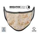 The Rustic Brown and Tan Chevron Pattern - Made in USA Mouth Cover Unisex Anti-Dust Cotton Blend Reusable & Washable Face Mask with Adjustable Sizing for Adult or Child
