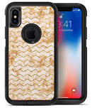 The Rustic Brown and Tan Chevron Pattern - iPhone X OtterBox Case & Skin Kits