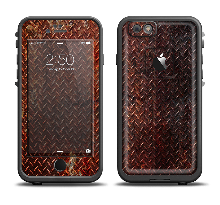 The Rusty Diamond Plate Texture Apple iPhone 6/6s Plus LifeProof Fre Case Skin Set