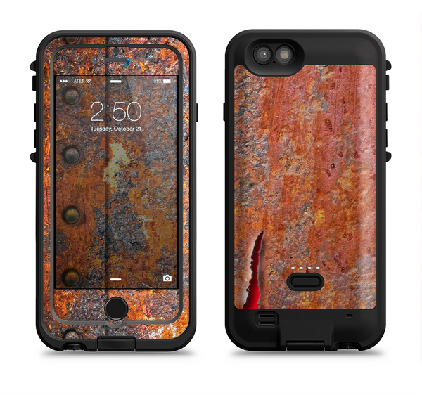 The Rusty Metal with Jagged Edge Apple iPhone 6/6s LifeProof Fre POWER Case Skin Set