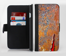 The Rusty Metal with Jagged Edge Ink-Fuzed Leather Folding Wallet Credit-Card Case for the Apple iPhone 6/6s, 6/6s Plus, 5/5s and 5c