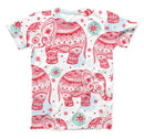 The Sacred Red Elephant and Polkadots ink-Fuzed Unisex All Over Full-Printed Fitted Tee Shirt
