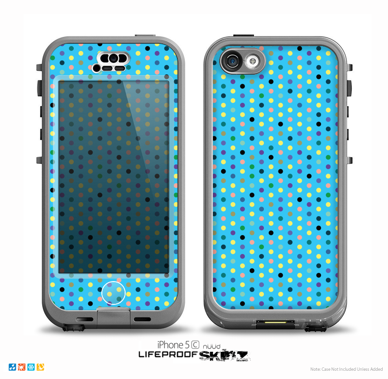 The Scattered Blue Polkadots Skin for the iPhone 5c nüüd LifeProof Case