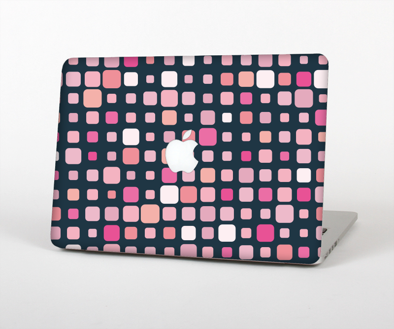 The Scattered Pink Squared-Polka Dots Skin Set for the Apple MacBook Pro 15" with Retina Display