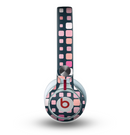 The Scattered Pink Squared-Polka Dots Skin for the Beats by Dre Mixr Headphones