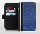 The Scratched Blue Surface Ink-Fuzed Leather Folding Wallet Credit-Card Case for the Apple iPhone 6/6s, 6/6s Plus, 5/5s and 5c