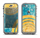 The Scratched Blue and Gold Surface Apple iPhone 5c LifeProof Nuud Case Skin Set