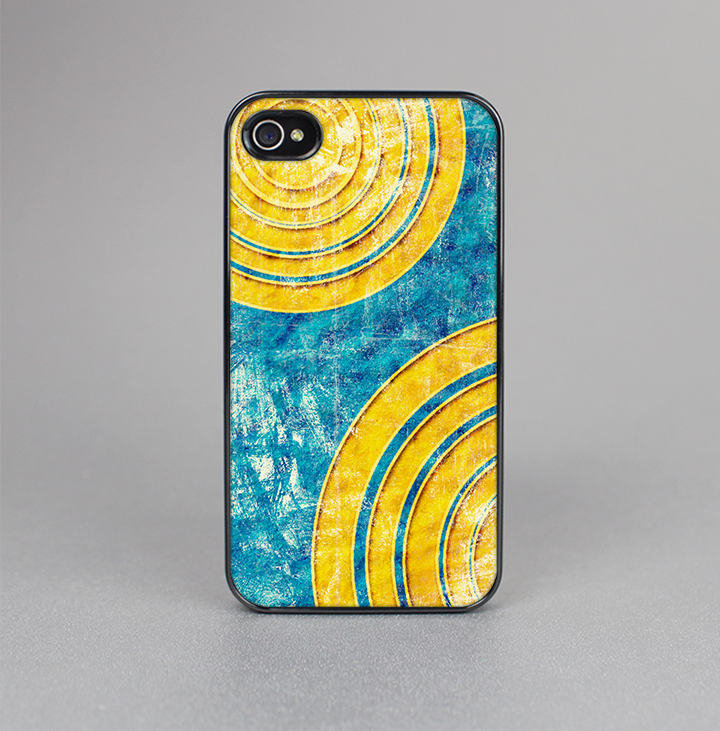 The Scratched Blue and Gold Surface Skin-Sert for the Apple iPhone 4-4s Skin-Sert Case