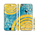 The Scratched Blue and Gold Surface Sectioned Skin Series for the Apple iPhone 6s Plus