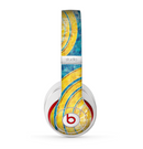 The Scratched Blue and Gold Surface Skin for the Beats by Dre Studio (2013+ Version) Headphones