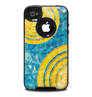 The Scratched Blue and Gold Surface Skin for the iPhone 4-4s OtterBox Commuter Case