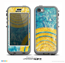The Scratched Blue and Gold Surface Skin for the iPhone 5c nüüd LifeProof Case