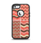 The Scratched Coral & Brown Layered Chevron All Apple iPhone 5-5s Otterbox Defender Case Skin Set