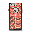 The Scratched Coral & Brown Layered Chevron All Apple iPhone 6 Otterbox Commuter Case Skin Set